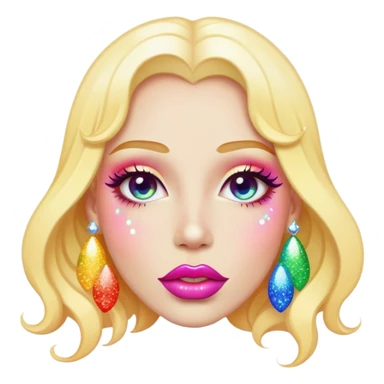 rainbow sparkles on lush lips sticker
