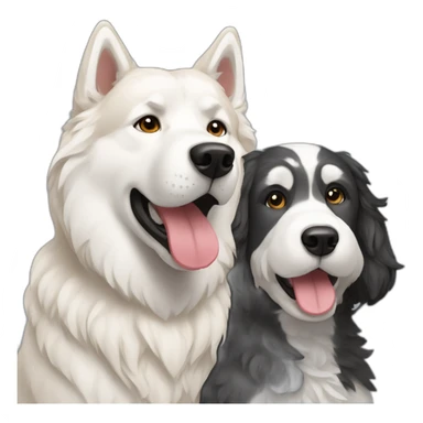 Husky and a goldendoodle sticker
