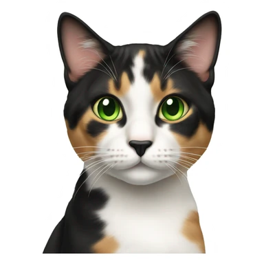 Realistic cat calico with green eyes sticker