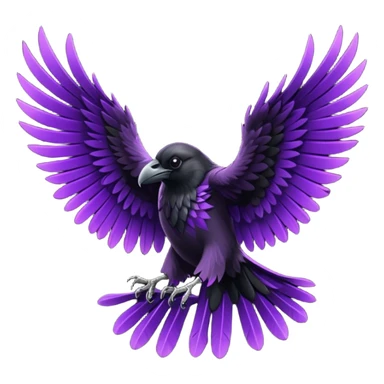 Black  and purple realistic Raven wings, wings only sticker