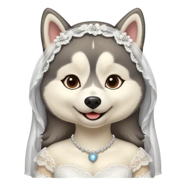 Husky in a wedding dress sticker