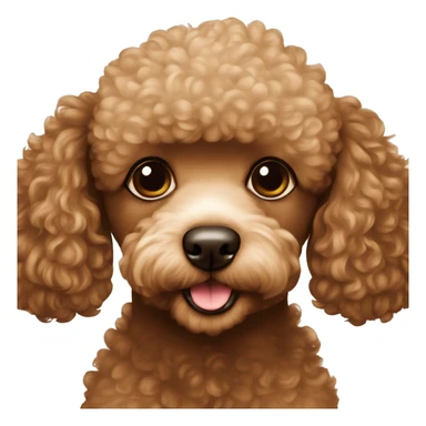 poodle marrom e beijo sticker
