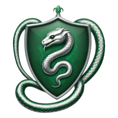 Slytherin crest with silver snake at the center sticker