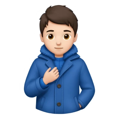 emoji- of a boy putting on his coat sticker