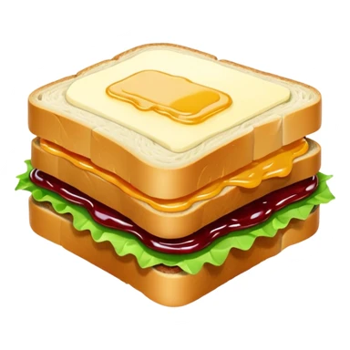 a sandwich with butter and jam sticker