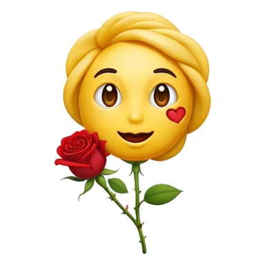 A normal emoji yellow that eated a rose sticker