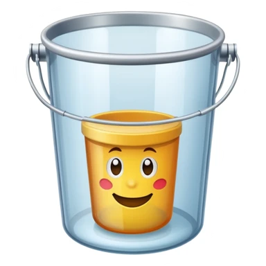 a transparent glass bucket sticker