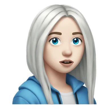 billie eilish with blue eyes sticker