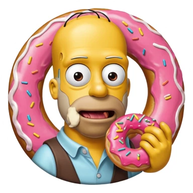 hommer simpson with a donnut sticker
