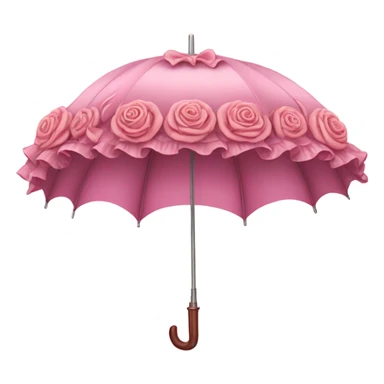 Detailed pink umbrella with large ruffles and roses  sticker