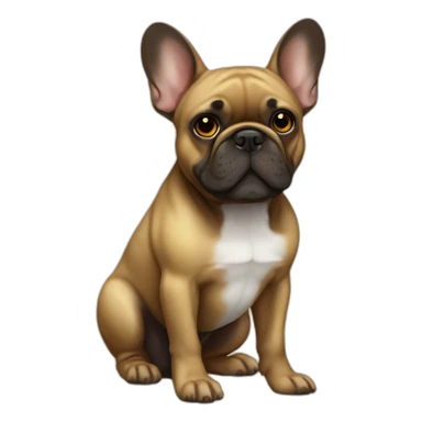 french bulldog brown and gold with nose and eyes black sticker