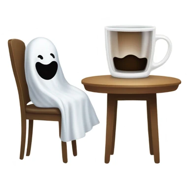 Un cafe con un fantasma sticker