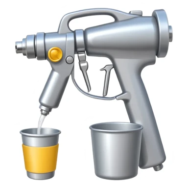 spray gun with cup attached sticker