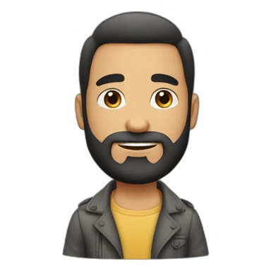 Jeune homme barbue avec des cheveux lisse  et court sticker