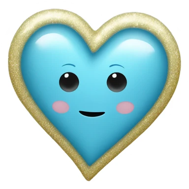 Light blue heart with glitter sticker