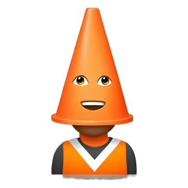 Guy with orange traffic cone instead of his head sticker