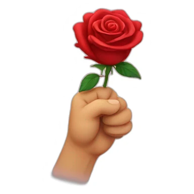 fist holding rose sticker