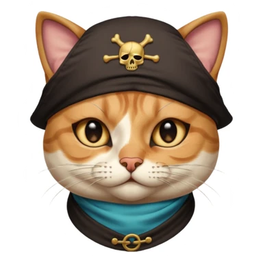 pirate cat with human body one eye mask sticker