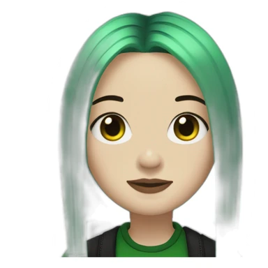 Billie eilish, green black hair sticker