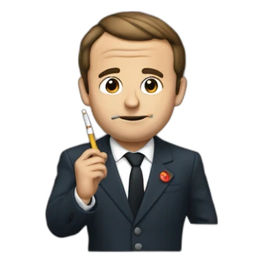 macron qui fume une cigarette sticker