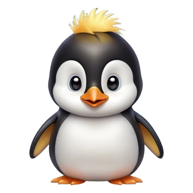 Cinematic Comical Baby Penguin Portrait Emoji, Head tilted dramatically with an exaggeratedly shocked expression, featuring delightfully fluffy plumage with wide, comically expressive eyes full of humorous disbelief, Simplified yet hilariously expressive features, highly detailed, glowing with a slightly sassy polar glow, high shine, dramatic yet playful, stylized with an air of cheeky innocence, soft glowing outline, capturing the essence of a meme-worthy baby penguin that seems ready to side-eye its way into viral fame! sticker