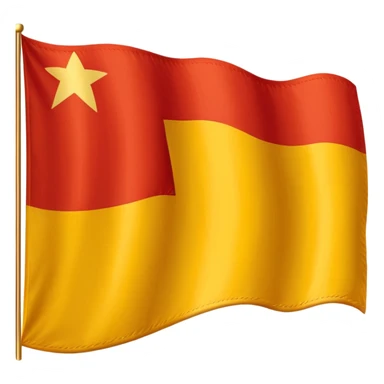 Red, white, and golden yellow horizontally sequenced tricolour flag sticker