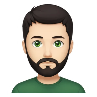 Man with a short full beard, Styled hair, Best looking man in the planet, onepiece style dark hair, green ejey, more anime style sticker