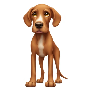 old adult vizsla aged whitened snowy flecked blended white snout and paws high tail standing  sticker