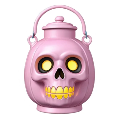baby pink skull lantern sticker