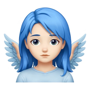 blue hair angel sticker
