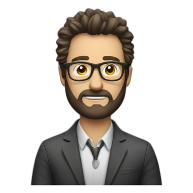 extremely hairy all over boss man with glasses sticker