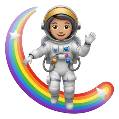 Astronaut on rainbow trail sticker