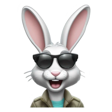 Bugs bunny streetwear cybertech smart glasses point from him up doing a moonwalker sticker