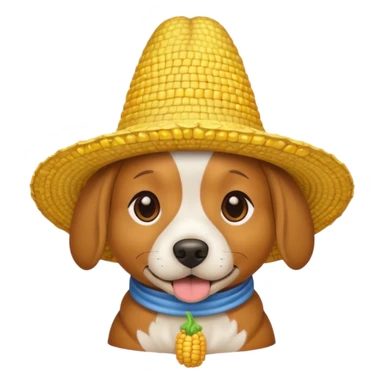 dog wearing corn hat sticker