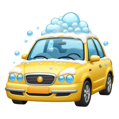 car completely covered in bubbles during a car wash scene sticker