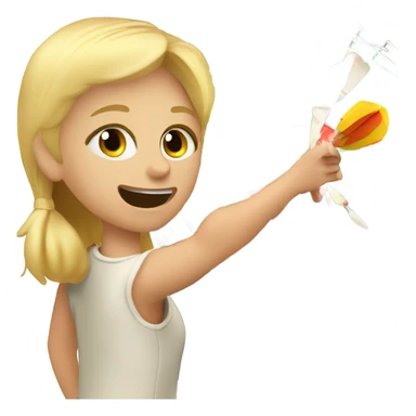 Blonde kid playing darts  sticker