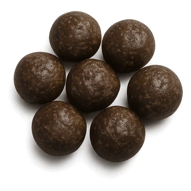 feci di animale a palline viste dall'alto, iperrealistico 4k sticker