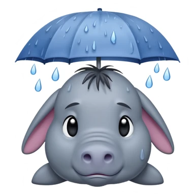 Disney’s eeyore sad under a rain cloud  sticker