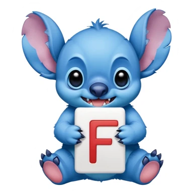 Stitch with the alphabet f sticker