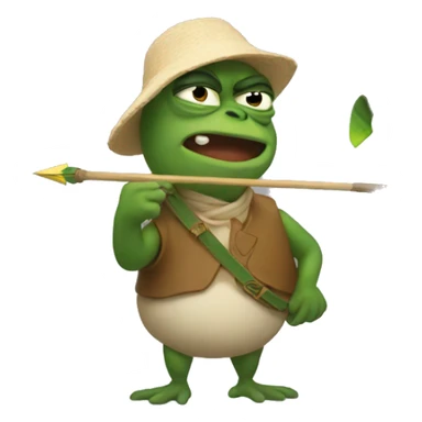 Pepe throwing an arrow sticker
