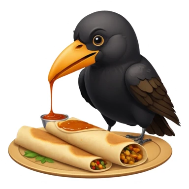 Crow eating dosa sticker