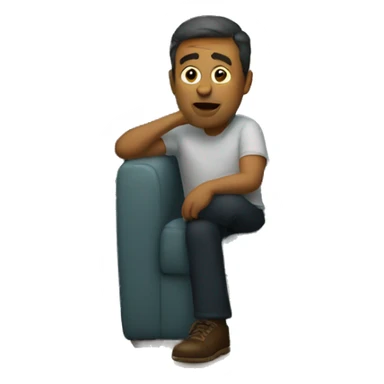 Man watching tv sticker