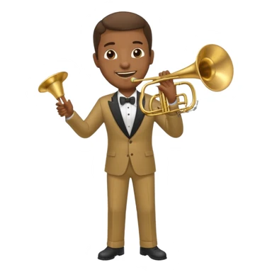 black man playing trombone full body sticker