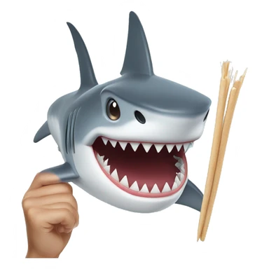 shark with toothpick sticker