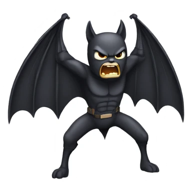 fighting angry classic bat with wings sticker
