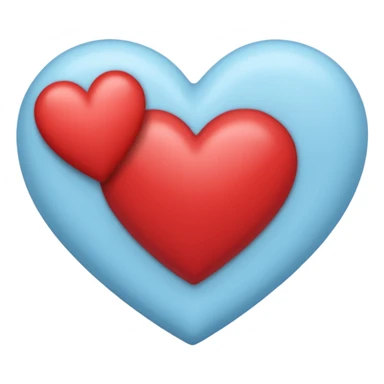 Crea un emoji de corazon que una mitad sea celeste y la otra blanca y en la unión de los colores que este difuminado sticker