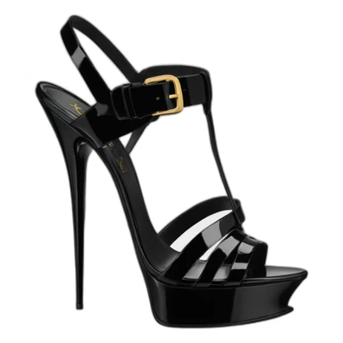 YSL TRIBUTE heel SANDAL black PATENT LEATHER sticker