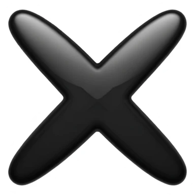 make a letter x emoji in the color black and make the background transparent sticker