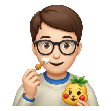 nerd face emoji eats coderabbit logo sticker