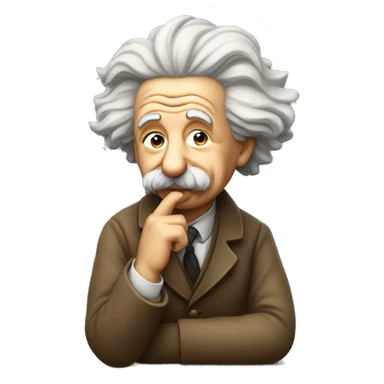sitting philosopher albert einstein lean on hist fist sticker